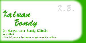 kalman bondy business card